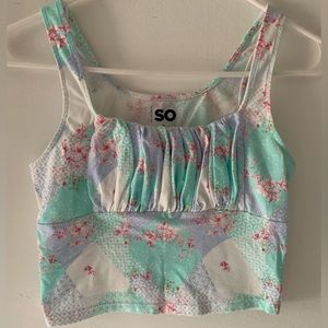 Paisley pastel print crop top